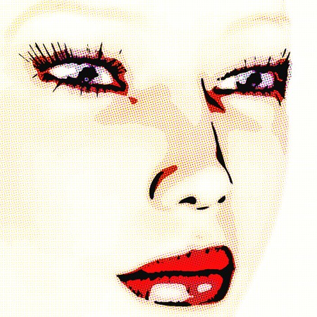 digital visualization of a faceの写真素材