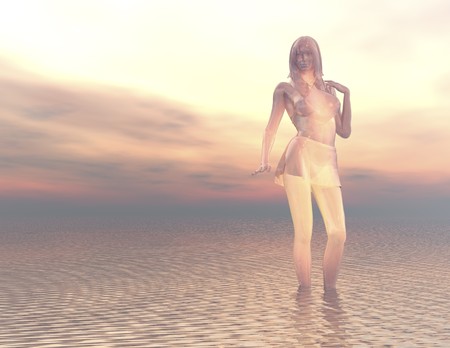 digital visualization of a girlの写真素材