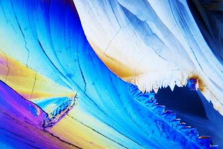 Microcrystals in polarized lightの写真素材