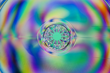 compact disk in polarized lightの写真素材