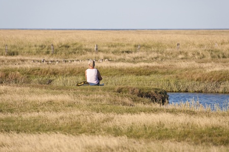 scene in st. peter-ording / germanyの写真素材