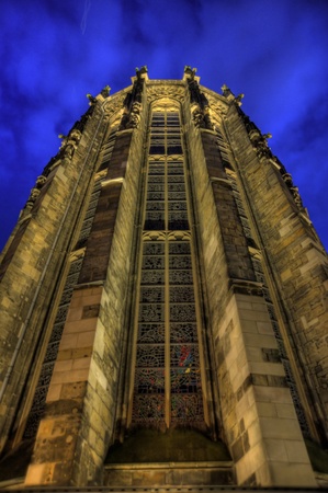 cathedral of aachen, germany by night (hdr)の写真素材