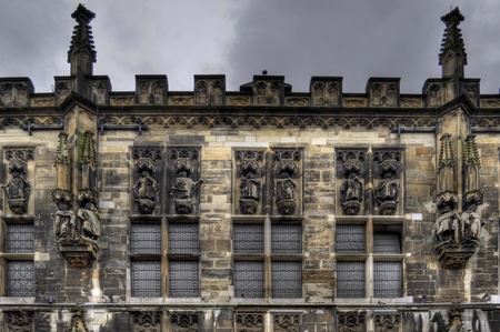 city hall of aachen, germany (hdr)の写真素材