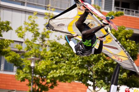KIEL, GERMANY - JUNE 26: Kiel-Week-Ocean-Jump 2010 on the occasion of the Kiel Week 2010, June 26, 2010 in Kiel, Germanyのeditorial素材