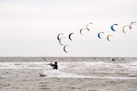 ST. PETER-ORDING, GERMANY - JULY 16-24: Palmolive Kitesurf Worldcup 2010 in St. Peter-Ording, July 16-24, 2010 in St. Peter-Ording, Germanyのeditorial素材