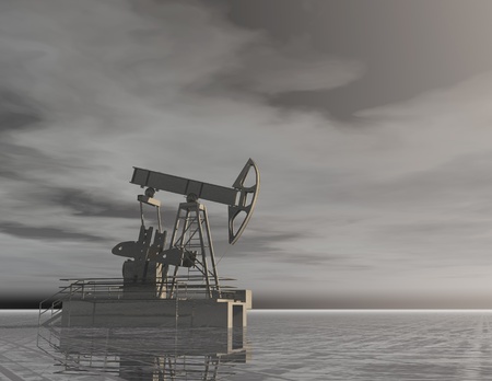 digital visualization of an oil rockerの写真素材