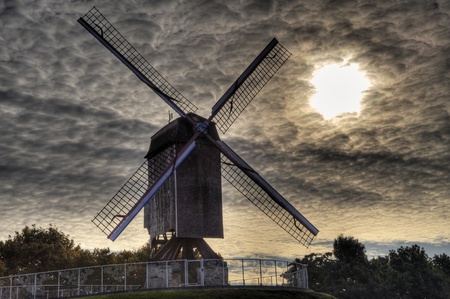 buildings in the old town of bruges, belgium (hdr)の写真素材