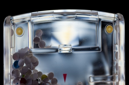 office supplies in polarized lightの写真素材