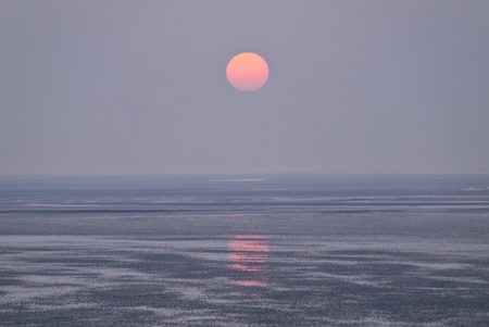 Sunset in Cuxhaven, Germanyの写真素材