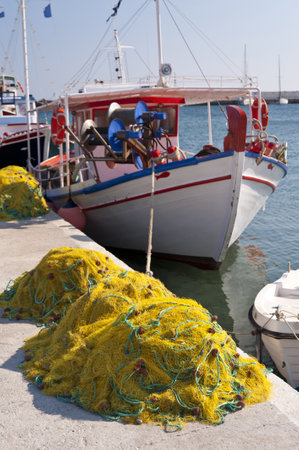 Fishing boats on Samosのeditorial素材