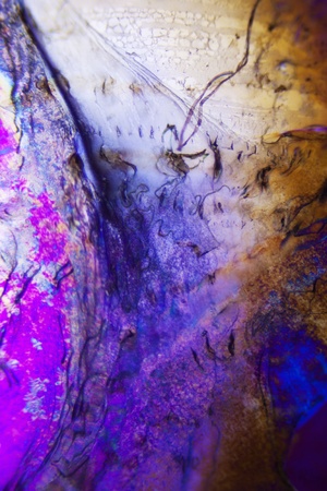 Micro photo of burnt adhesive film in polarized light