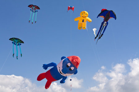 ST.PETER-ORDING, GERMANY â AUGUST 11: Kite Festival on the Beach of St. Peter-Ording in Germany, 2012 August 11.  It was perfect Weatherのeditorial素材