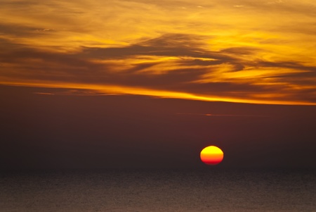 Sunset in Ahrenshoop, Germanyの写真素材