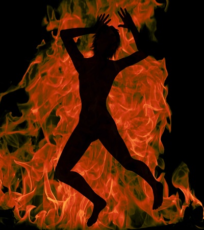 Silhouette of a posing Womanの写真素材