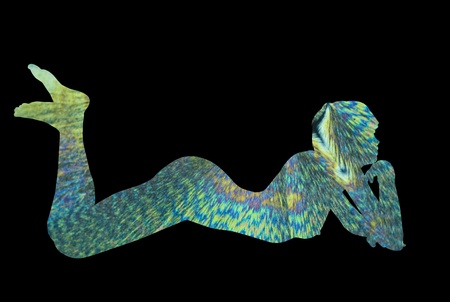 Silhouette of a posing Womanの写真素材