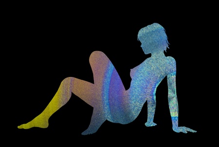 Silhouette of a posing Womanの写真素材