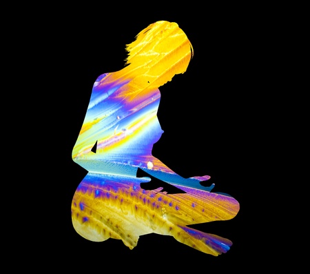 Silhouette of a posing Womanの写真素材