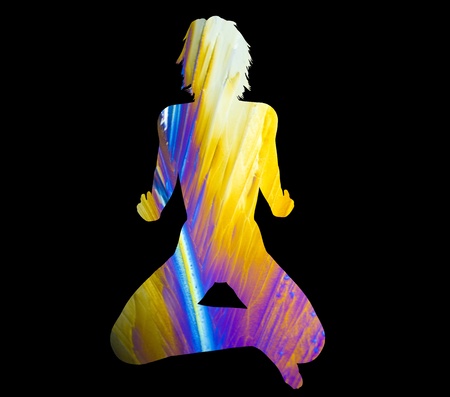 Silhouette of a posing Womanの写真素材