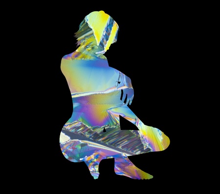 Silhouette of a posing Womanの写真素材