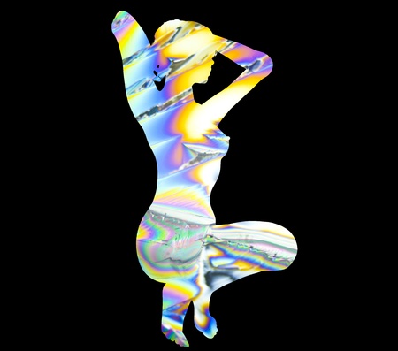 Silhouette of a posing Womanの写真素材