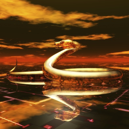 Digital Snake Visualizationの写真素材