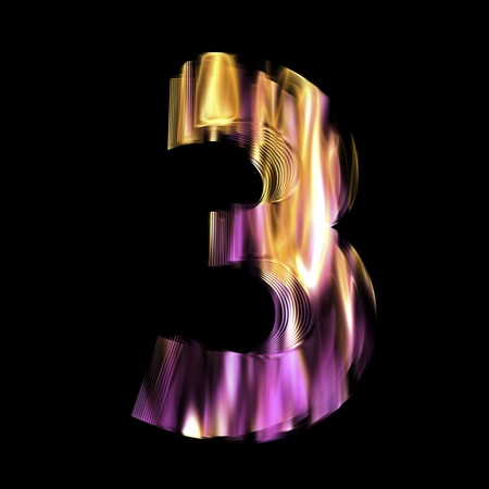 Flaming 3D Number