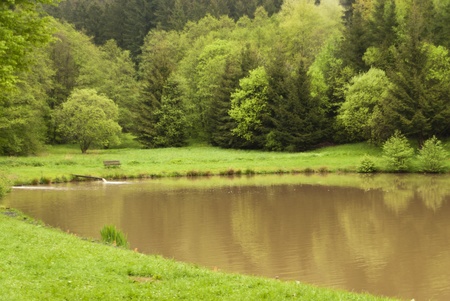 On the Hiking Trail Eifelsteig in the Eifel, Germanyの写真素材
