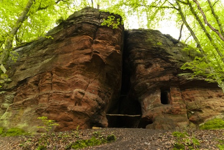 On the Hiking Trail Eifelsteig in the Eifel, Germanyの写真素材