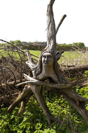 Wooden Sculpture in the Eifel, germanyのeditorial素材