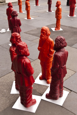 Porta Nigra with Marx Installation in Trier Germanyのeditorial素材