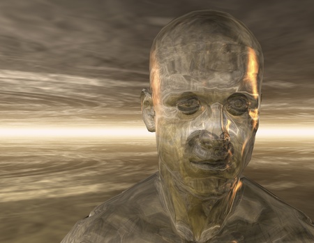 Digital Illustration of a surreal Manの写真素材