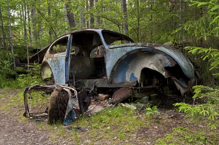 Car Dump in Kirkoe Mosse, Swedenの写真素材