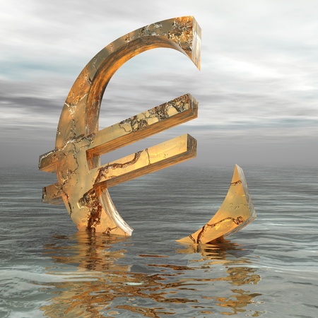 Digital Illustration of the Euro Crysisの写真素材