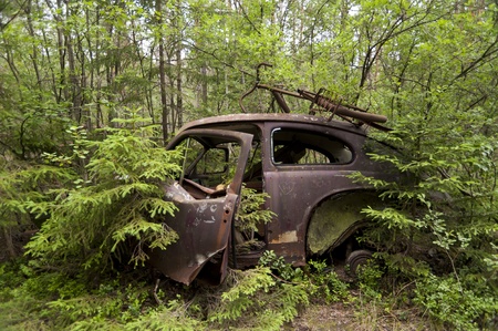 Car Dump in Kirkoe Mosse, Swedenの写真素材