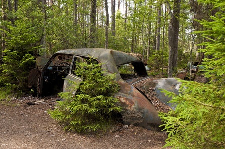 Car Dump in Kirkoe Mosse, Swedenの写真素材