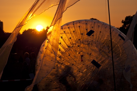 Zorbing Ball on a Playgroundの写真素材