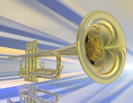 digital visualization of a trumpetの写真素材