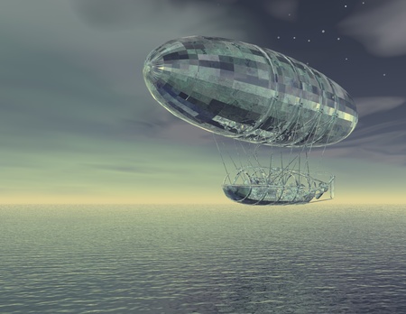 digital visualization of an airshipの写真素材