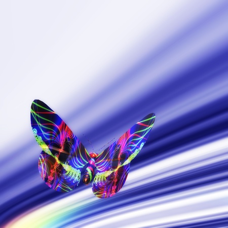Digital Illustration of colorful Butterfliesの写真素材