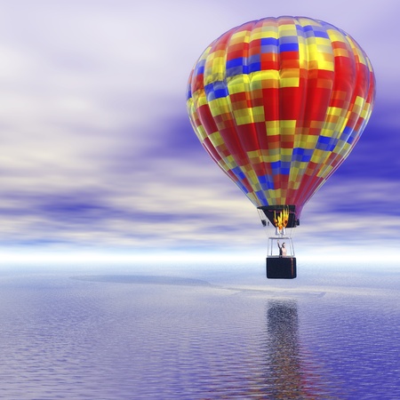 Digital Illustration of a Hot Air Balloonの写真素材