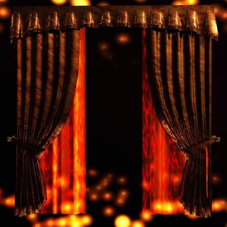 Digital Illustration of a Curtainの写真素材