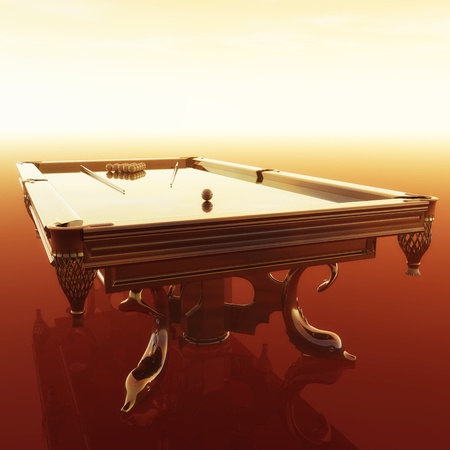 Digital Illustration of a Billiard Table