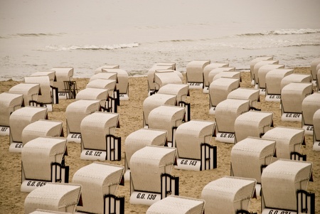 Beach Chairs on Ruegen in Germanyの写真素材