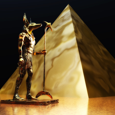 Digital Illustration of an Anubis Statueの写真素材
