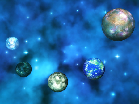 Digital Illustration of a cosmic Scene