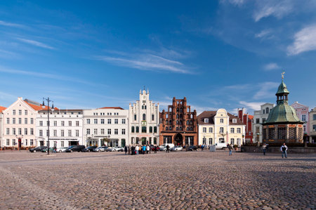 Buildings in Wismar in Germanyのeditorial素材