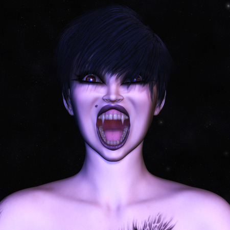 Digital Illustration of a female Vampireの写真素材