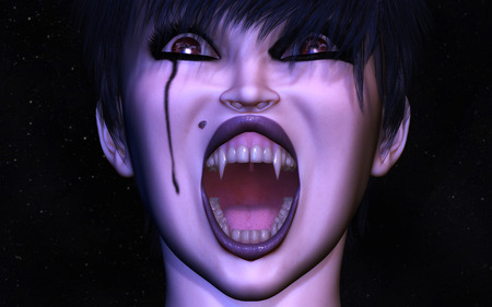 Digital Illustration of a female Vampireの写真素材