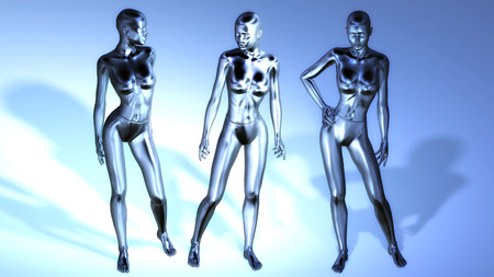 Digital Rendering of virtual Manikinsの写真素材