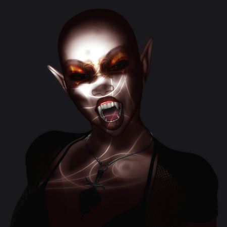 Digital Illustration of a Gothic Femaleの写真素材